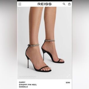 REISS CAREY STRAPPY PIN HEEL SANDALS.